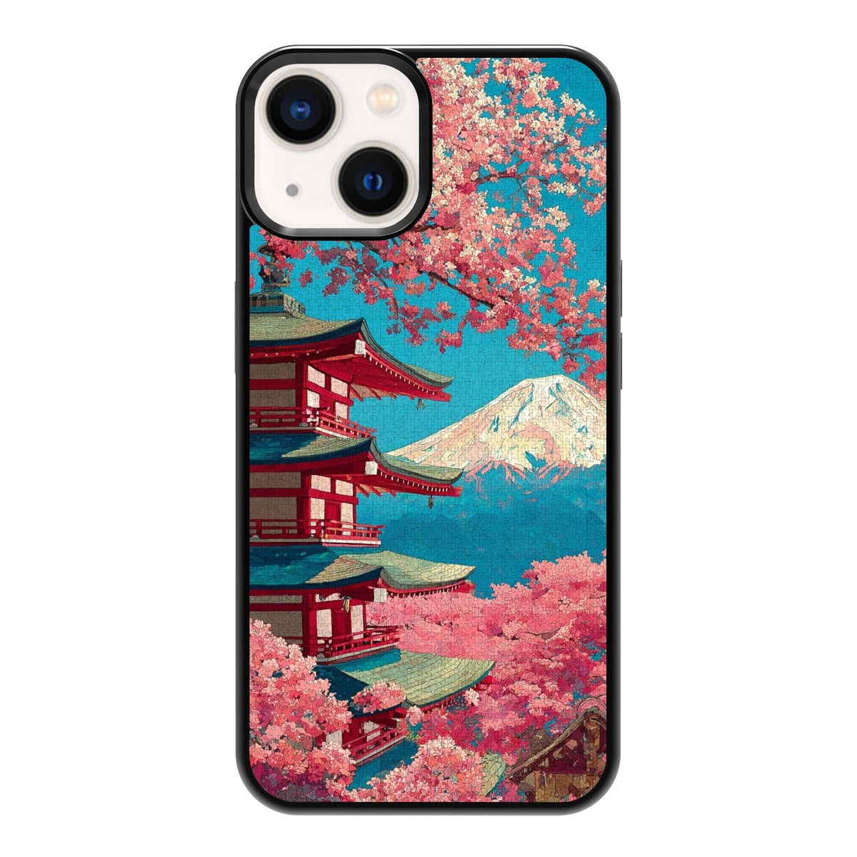 Dark Botanical Wildflower Forest Green Leaf White Blossom Nature Art Phone Case, Shockproof Protective Cover for iPhone 11 12 13 14 15 16 17 Pro Max Plus Mini XR 7 8 SE
