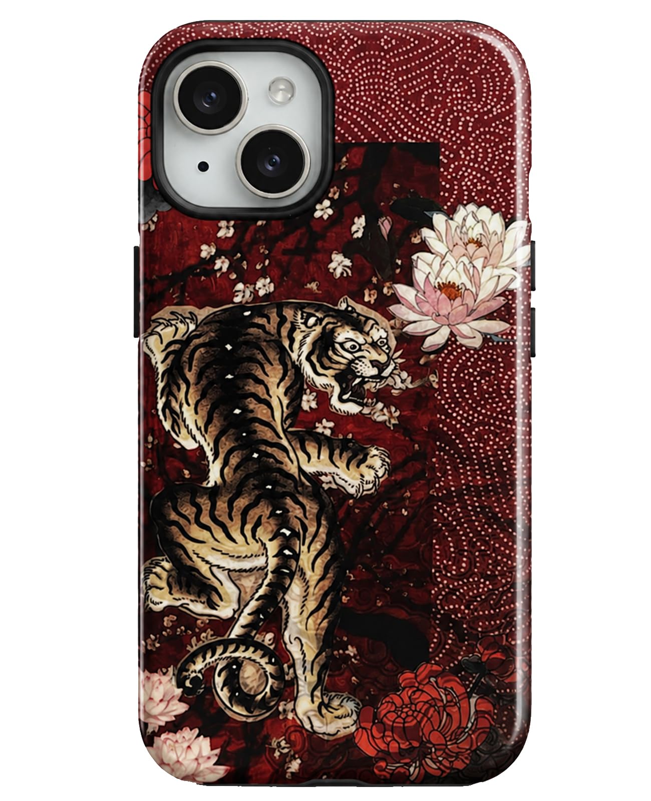 for iPhone 17 Pro Case Cute Retro Chinese-Style Tiger Phone Case Made of Hard PC Material, It Provides Full Protection with A Glossy Finish for Women (Green, iPhone 17 Pro)