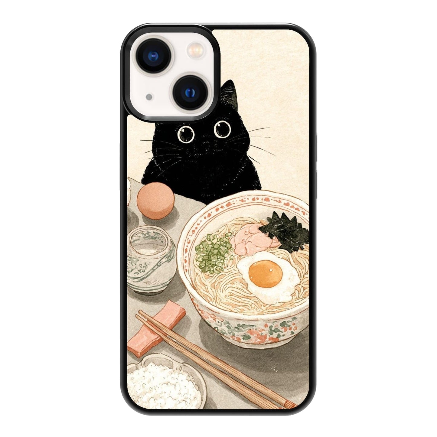Lush Tropical Monstera Leaves Black Cat Botanical Art Phone Case, Shockproof Protective Cover for iPhone 11 12 13 14 15 16 17 Pro Max Plus Mini XR 7 8 SE