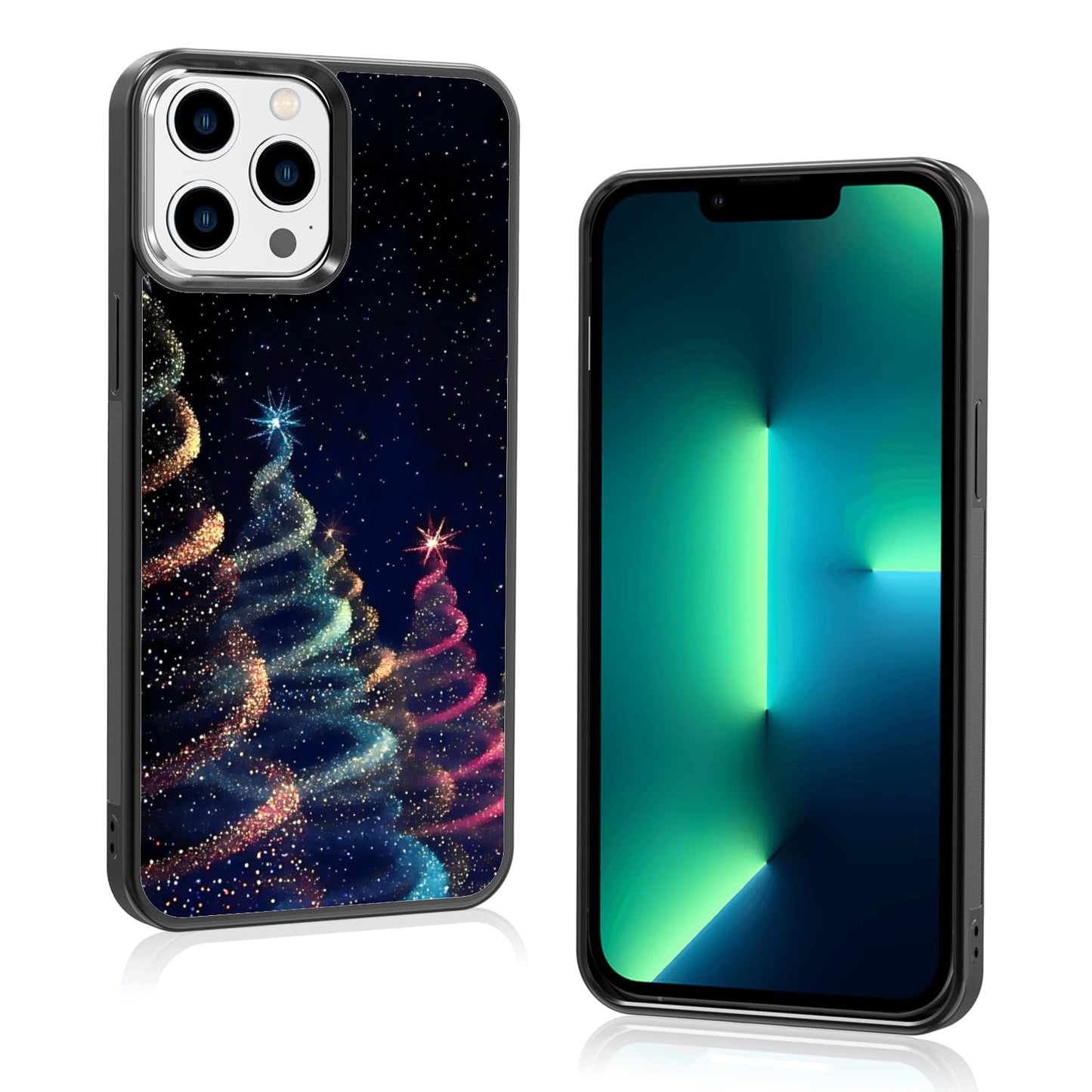 Cute Christmas Tree Bow Phone Case: Kawaii Winter Non-Slip Design Compatible with iPhone 13./14 Case for Women & Girl（14）