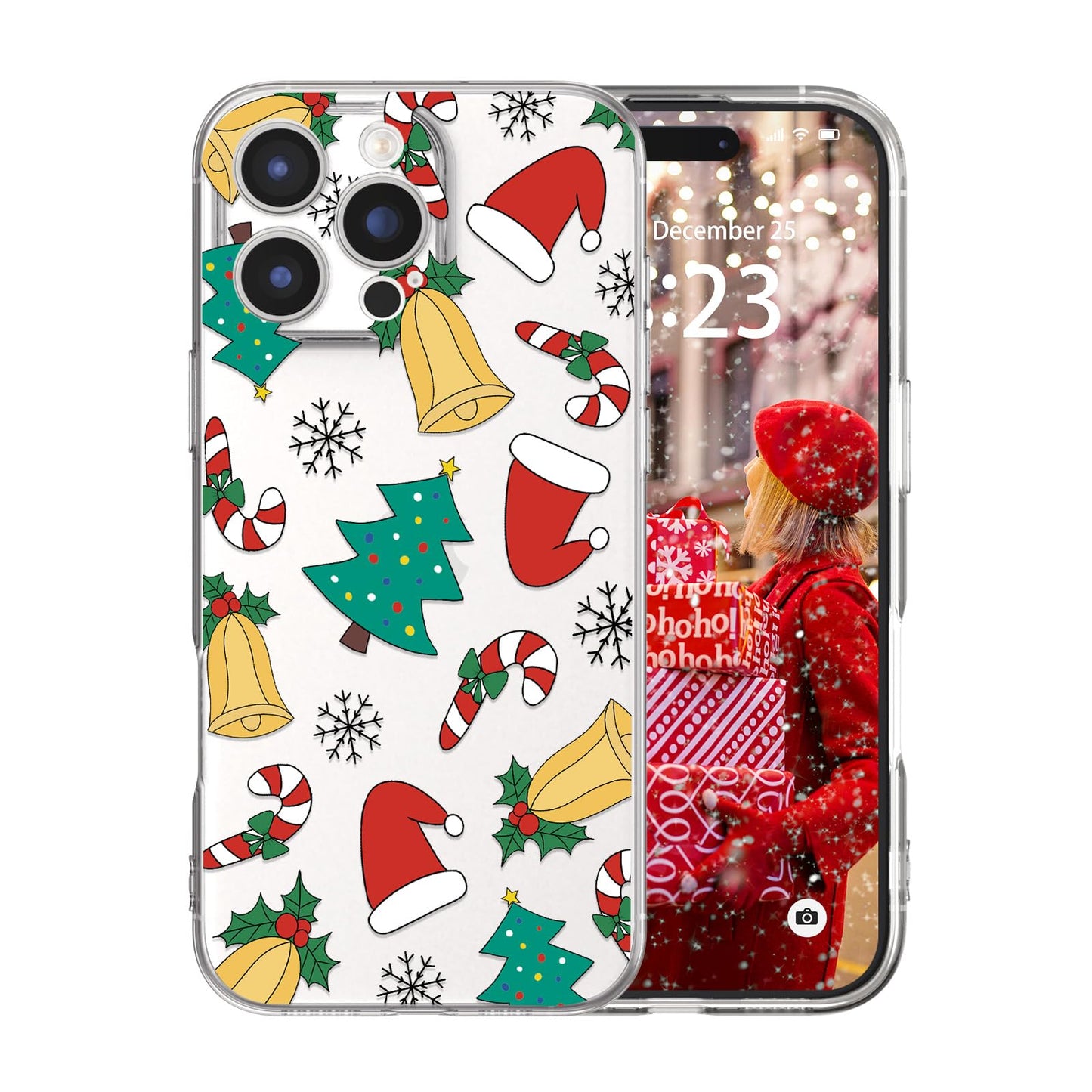 for iPhone 16 Christmas Case Cute Xmas Tree Clear - Gingerbread Man | Xmas Santa Girly Women Girls Kids Snowflakes Candy Winter Holiday Festival Gifts Trendy Soft Protective Cover