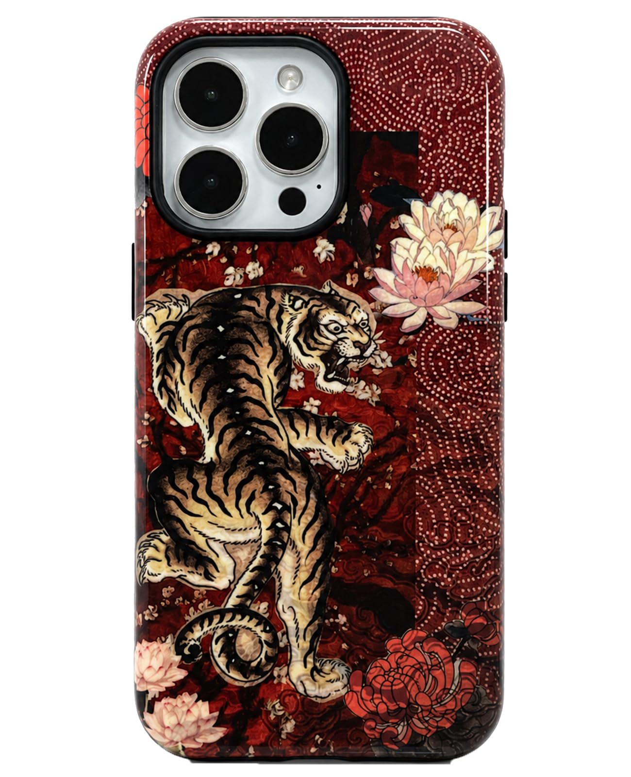for iPhone 17 Pro Case Cute Retro Chinese-Style Tiger Phone Case Made of Hard PC Material, It Provides Full Protection with A Glossy Finish for Women (Green, iPhone 17 Pro)