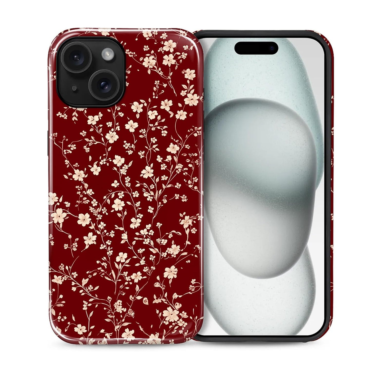Compatible with iPhone 13 14 Case, Hybrid 2-Layer Case Shockproof Anti-Scratch for Girl Women Boy Men, Plant Collection for iPhone 13 14