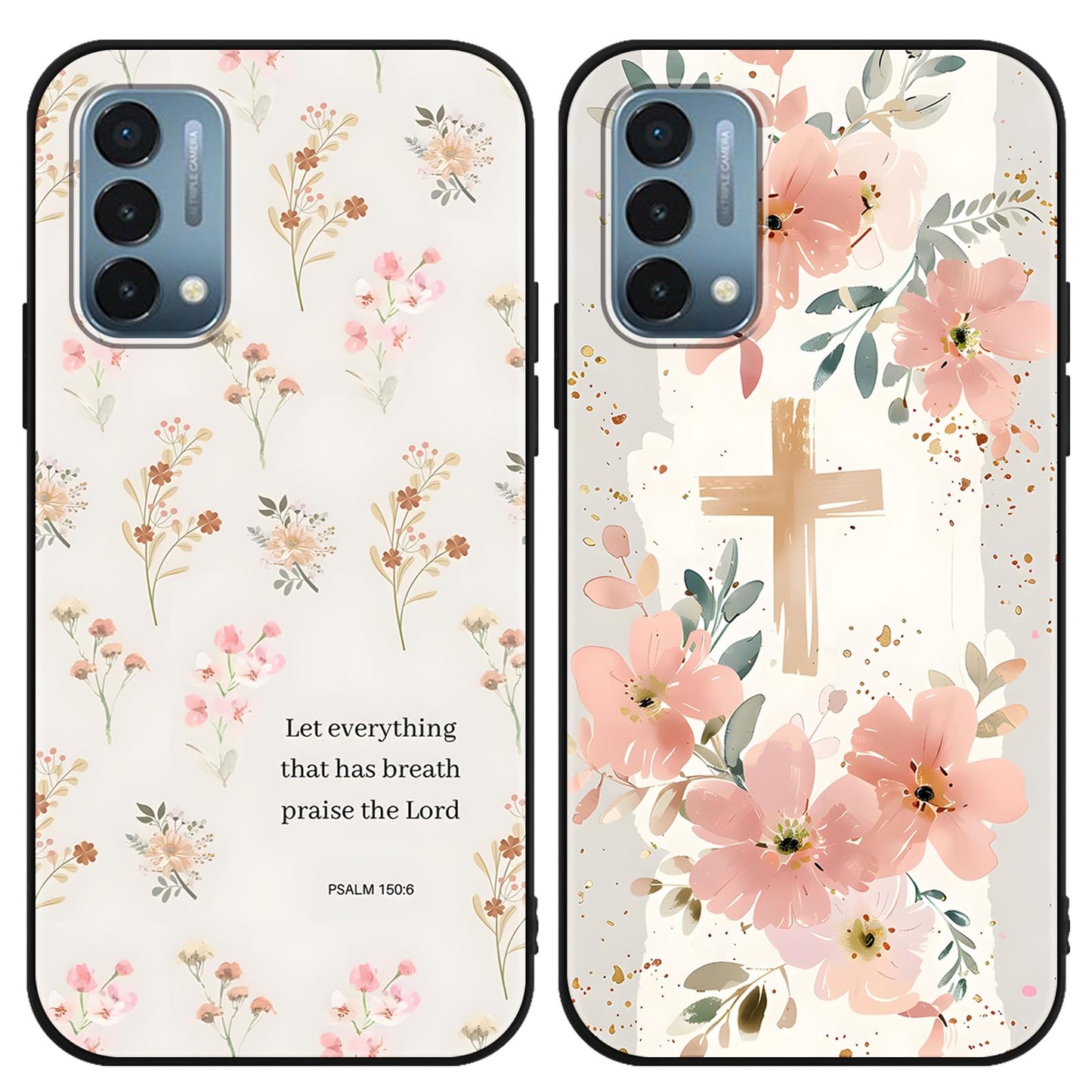 2 Pack Cartoon Floral Phone Case for Gabb Phone 4 6.1",Cute Kawaii Flower Collage Pattern Cases Aesthetic Design,Black TPU Bumper Protective Cover for Girls Women