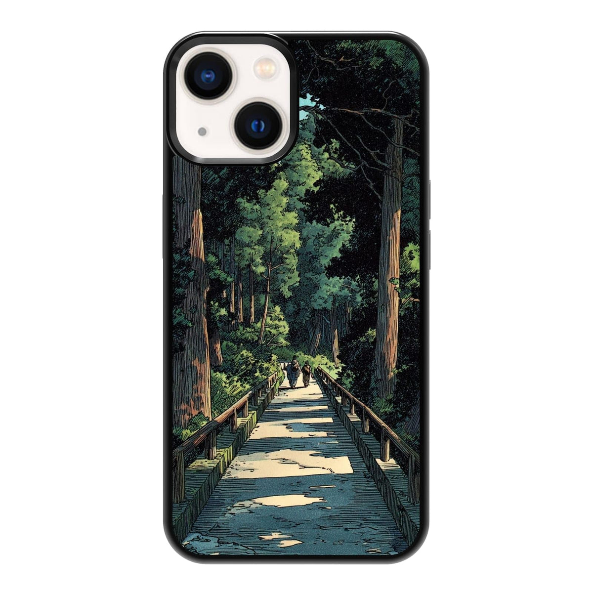 Vibrant Redwood Forest Path Wildflowers Nature Landscape Phone Case, Shockproof Protective Cover for iPhone 11 12 13 14 15 16 17 Pro Max Plus Mini XR 7 8 SE