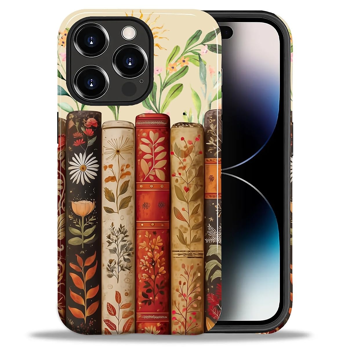 DAIZAG Case for iPhone 13 iPhone 14, Christmas Coffee Snowflake Cane Full-Body Design Hybrid Dual Protection Soft TPU + Hard PC, Shockproof Scratch-Resistant Protective Cover Phone Case for Men Women