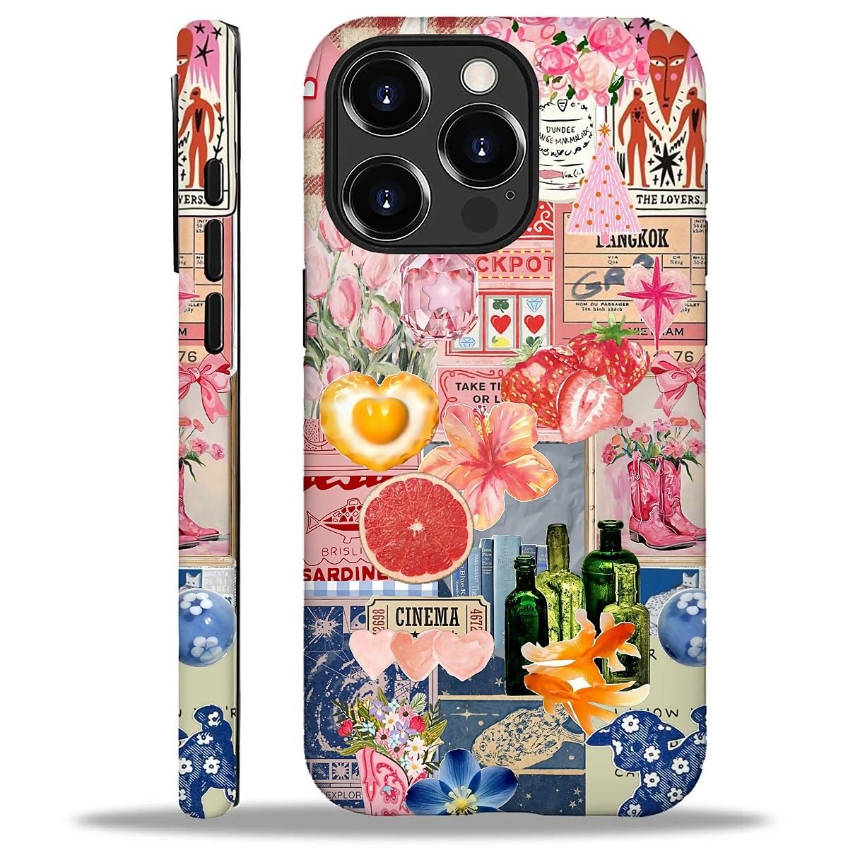 Case for iPhone 16 Pro Max,Aesthetic Frog Pond Splice Exquisitely Pattern Double Protective Phone Cover Cases Soft Silicone for iPhone 16 Pro Max