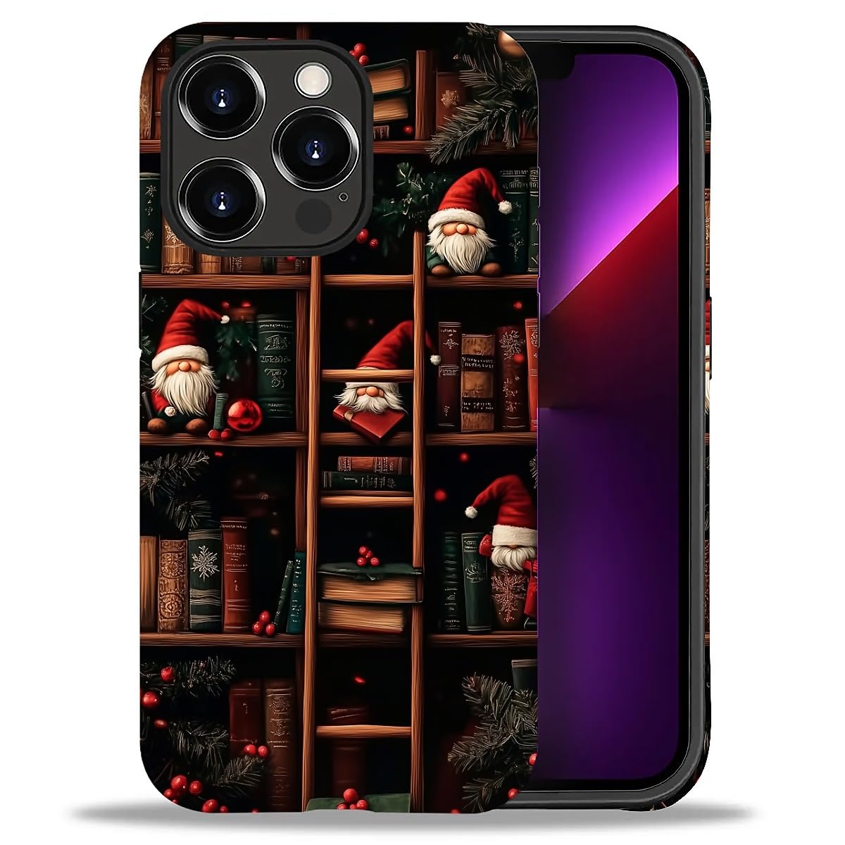 DAIZAG Phone Case Compatible with iPhone 13/14,Christmas Santa Claus Mixed 2 Layer Soft Silicone+Hard PC Ddouble Protection Ultra-Thin Phone Case for iPhone 13/14