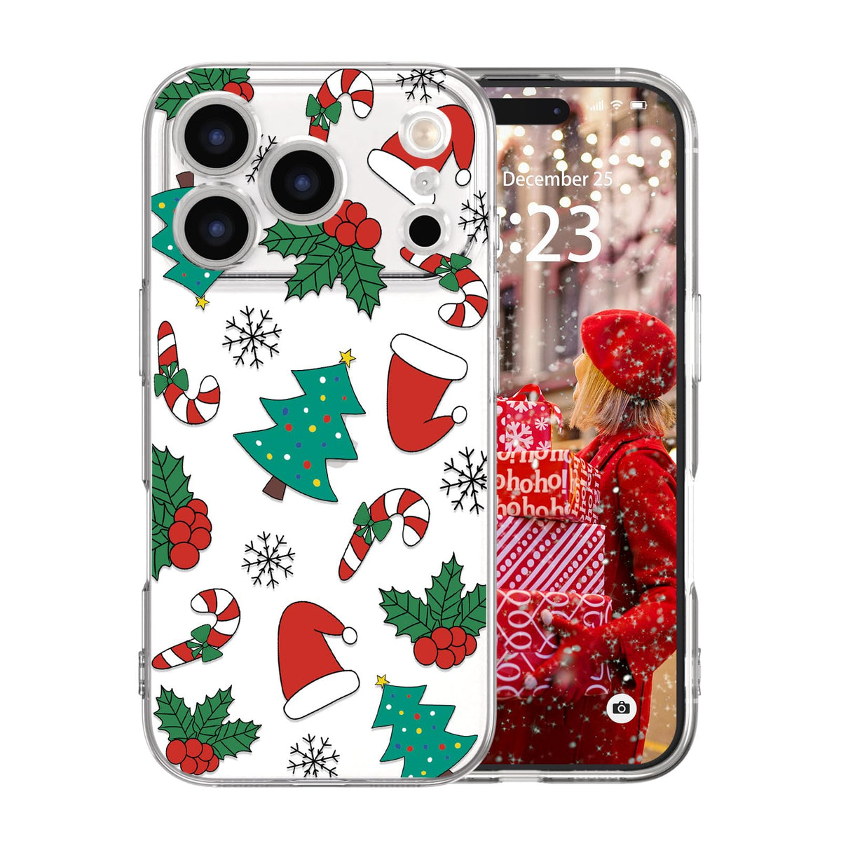 for iPhone 16 Christmas Case Cute Xmas Tree Clear - Gingerbread Man | Xmas Santa Girly Women Girls Kids Snowflakes Candy Winter Holiday Festival Gifts Trendy Soft Protective Cover