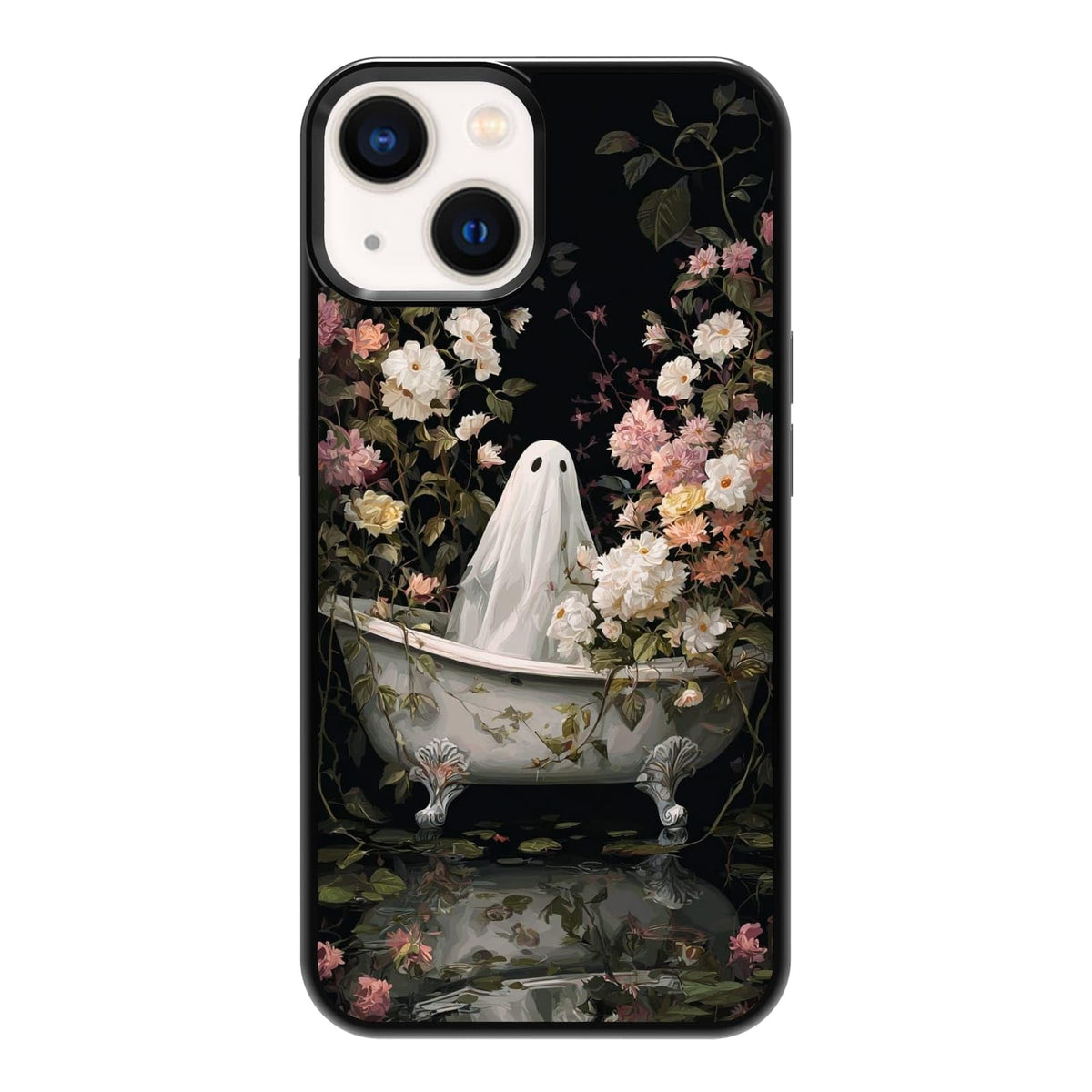 Black Cat Indoor Jungle Potted Plants Bookshelf Dark Green Botanical Urban Forest Phone Case, Shockproof Protective Cover for iPhone 11 12 13 14 15 16 17 Pro Max Plus Mini XR 7 8 SE