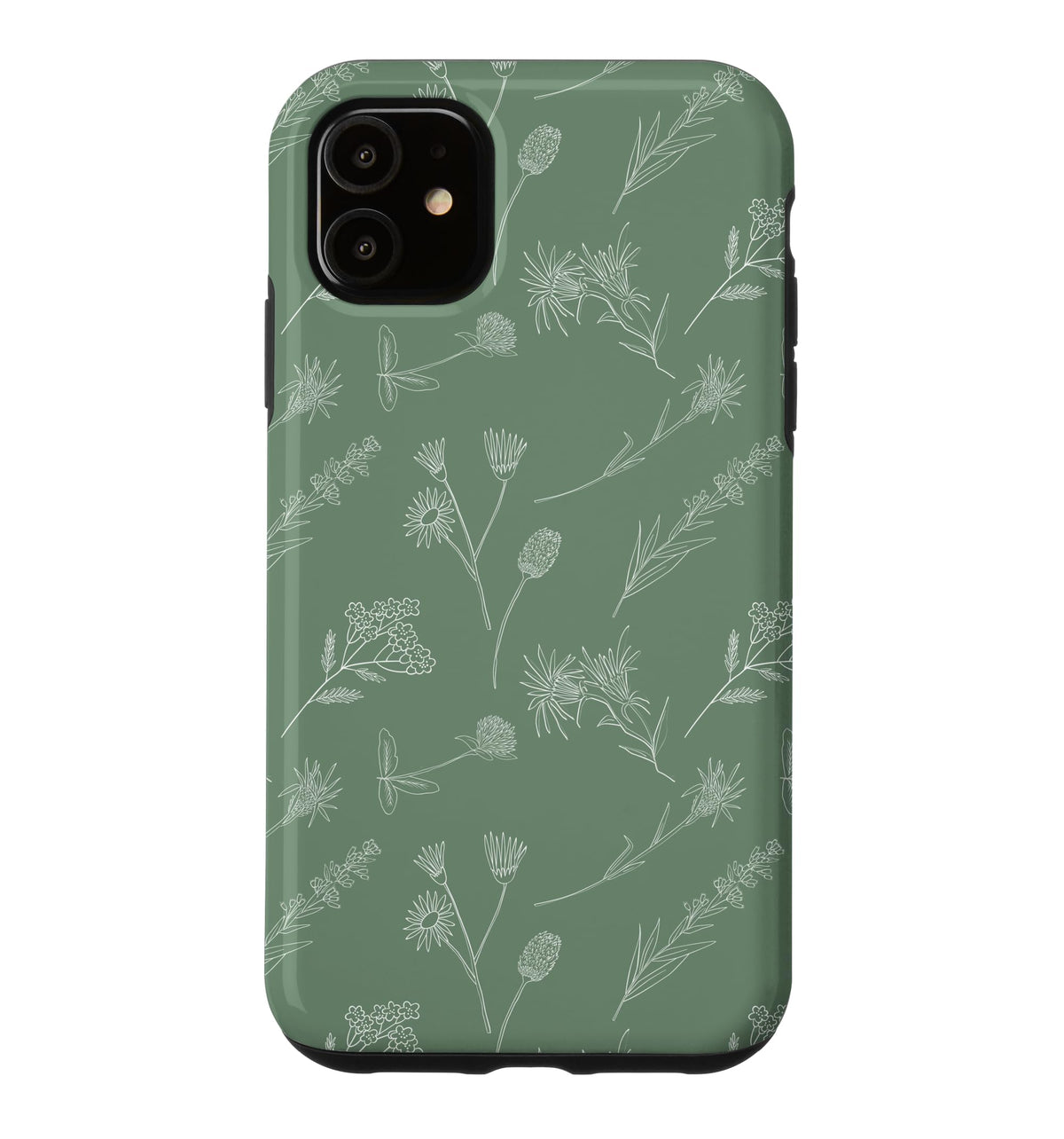Leaves Botanical Plant Line Art Sage green Wildflower Floral Case for iPhone 16 Pro Max