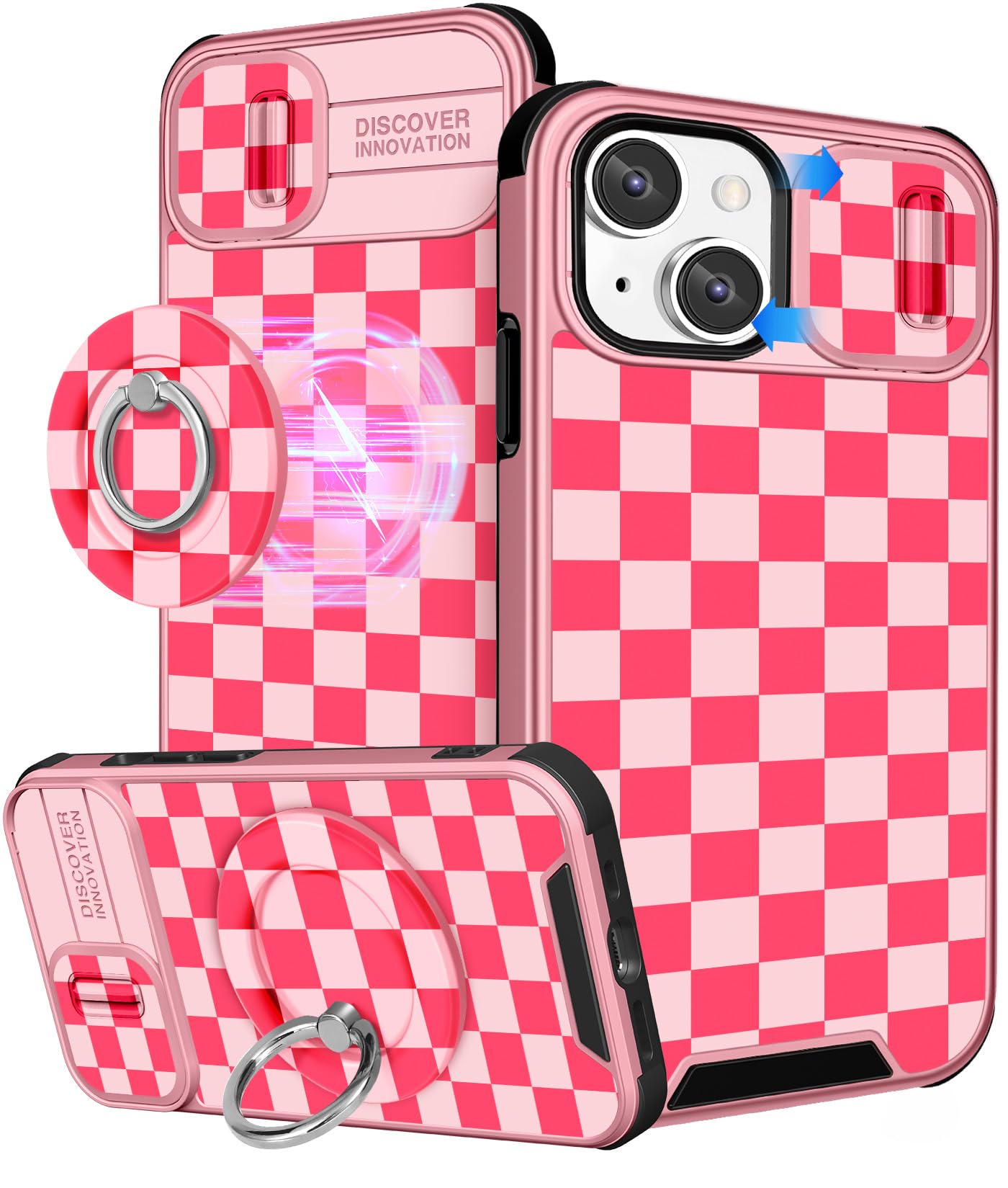 Buleens for iPhone 17 Pro Max Case 6.9 Inch - with Ring Stand & Camera Cover Aesthetic Cute Designed for Women Girls Girly Cartoon Kawaii Dogs Phone Case for iPhone 17 Pro Max Compatible with Magsafe