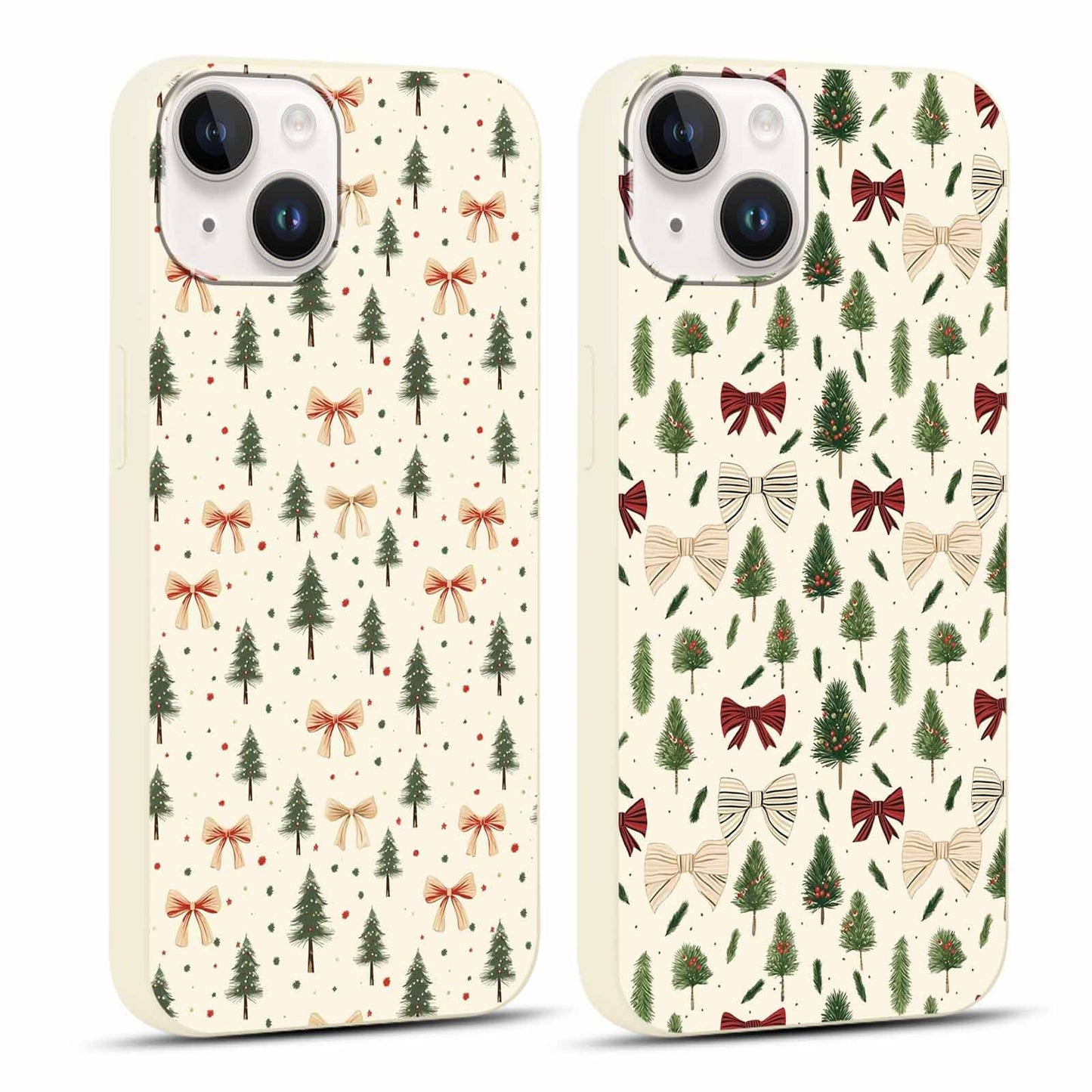 2 Pack Merry Christmas Phone Case for iPhone 16 6.1", Cute Xmas Christmas Tree Pattern Case with Candy Design Christmas Decorations Gifts Shockproof Soft Silicone Cover for Girl Women