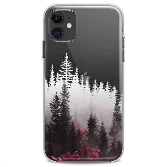 TPU Case Compatible with iPhone 16e 15 14 13 12 11 Pro Max Plus Mini Xs Xr X 8 7 6 5 SE Red Forest White Plants Teen Slim Nature Cute Girls Print Trees Design Clear Flexible Silicone Colorful