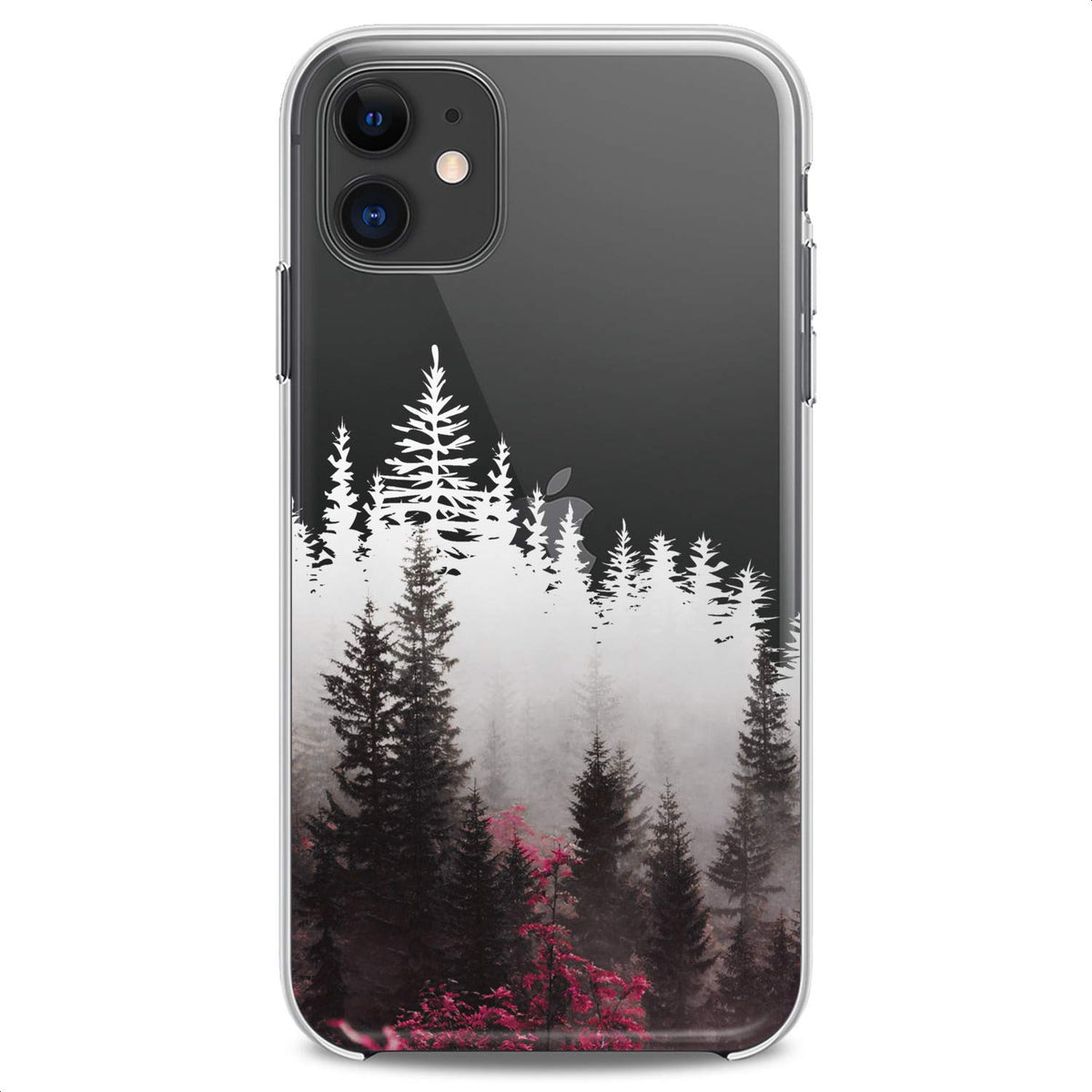 TPU Case Compatible with iPhone 16e 15 14 13 12 11 Pro Max Plus Mini Xs Xr X 8 7 6 5 SE Red Forest White Plants Teen Slim Nature Cute Girls Print Trees Design Clear Flexible Silicone Colorful