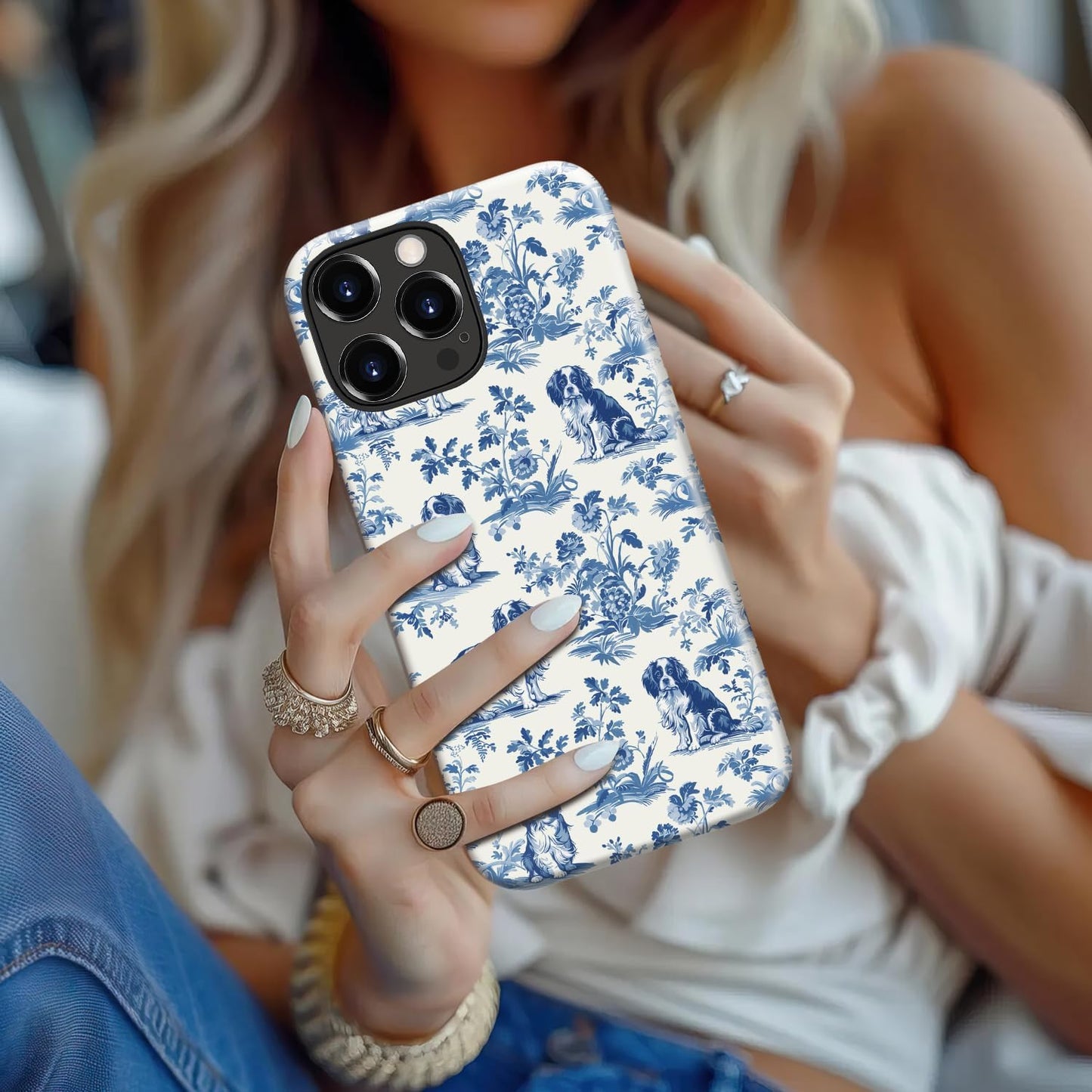 Goodon for iPhone 15 Pro Max Case, Cute Preppy Floral, MagSafe Compatible | Dual-Layer Hard Shell & Silicone, Wireless Charging, Slim Fit Phone Cover with Wildflower Designs for Women Girls