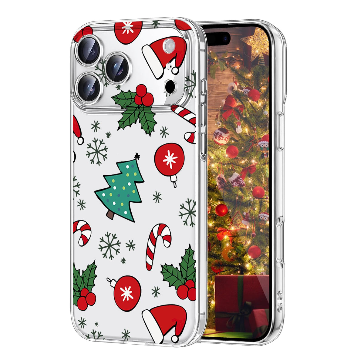 Newseego for iPhone 16 Case, Cute Red Car Pattern Merry Christmas Phone Case for Women Girls Children Anti-Yellow Soft TPU Bumper Shockproof Protective Cover for iPhone 16