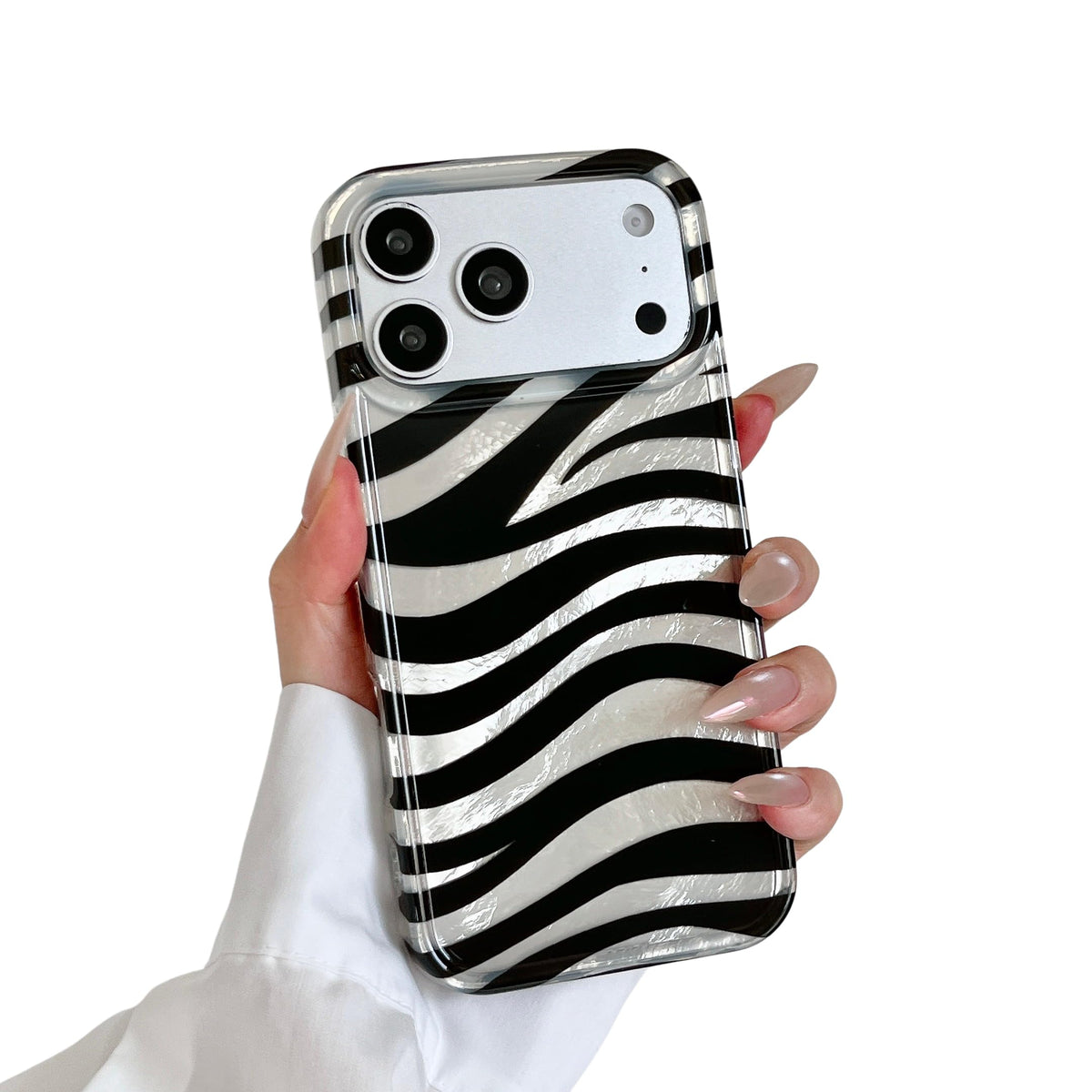 for iPhone 17 Pro Glitter Leopard Print Phone Case, Sparkly Cheetah Animal Pattern Clear Soft TPU Shockproof Protective Cover for Women Girls (Zebra Stripe, for iPhone 17 Pro)