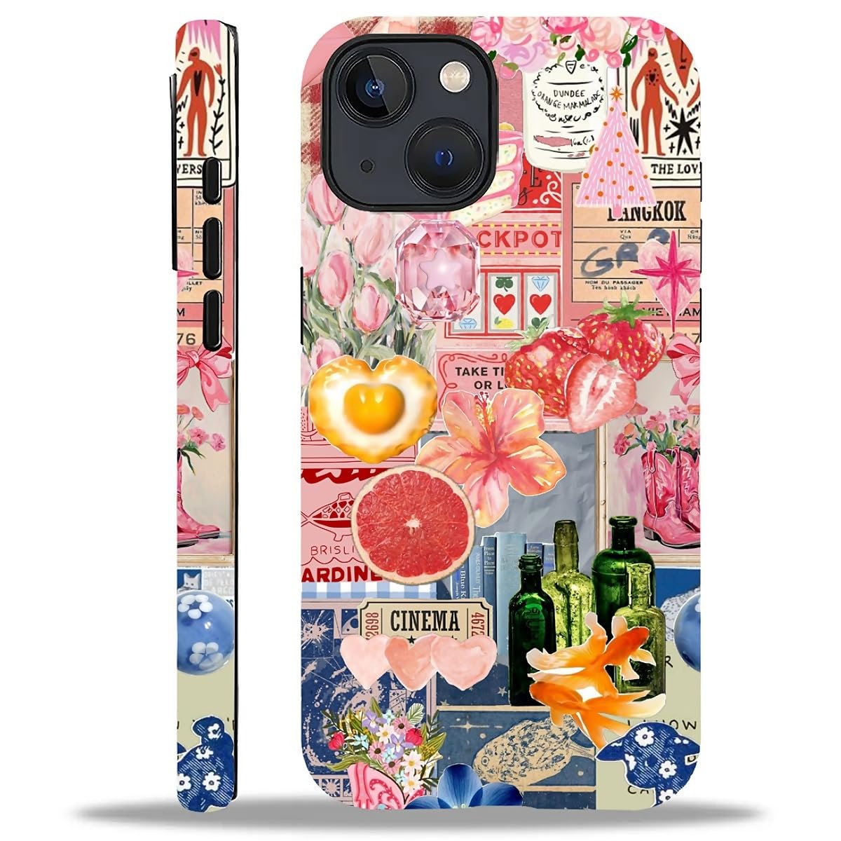 Case for iPhone 16 Pro Max,Aesthetic Frog Pond Splice Exquisitely Pattern Double Protective Phone Cover Cases Soft Silicone for iPhone 16 Pro Max
