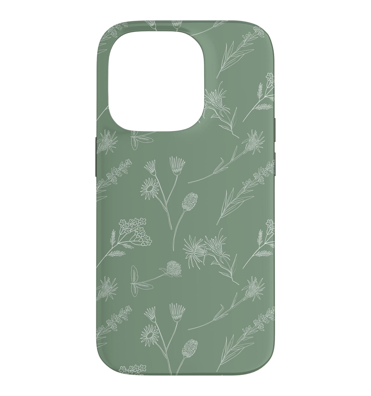 Leaves Botanical Plant Line Art Sage green Wildflower Floral Case for iPhone 16 Pro Max