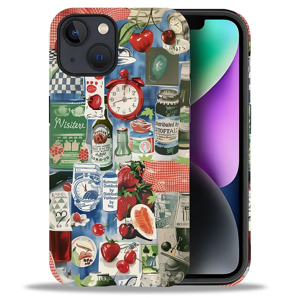 DAIZAG Phone Case Compatible with iPhone 13/14,Christmas Santa Claus Mixed 2 Layer Soft Silicone+Hard PC Ddouble Protection Ultra-Thin Phone Case for iPhone 13/14