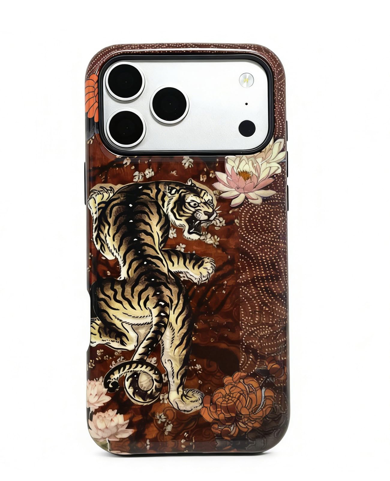 for iPhone 17 Pro Case Cute Retro Chinese-Style Tiger Phone Case Made of Hard PC Material, It Provides Full Protection with A Glossy Finish for Women (Green, iPhone 17 Pro)