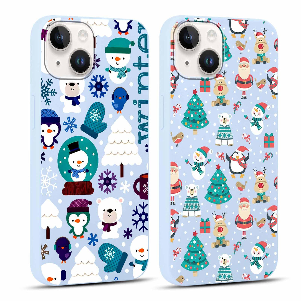 2 Pack Merry Christmas Phone Case for iPhone 16 6.1", Cute Xmas Christmas Tree Pattern Case with Candy Design Christmas Decorations Gifts Shockproof Soft Silicone Cover for Girl Women