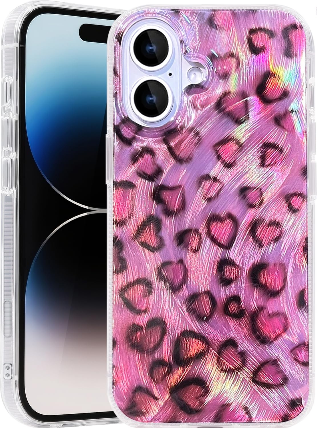 Compatible with iPhone 17 Case,with [Soft Slim][Camera Protection] Cute Fishing Cats Shiny Aesthetic Phone Cover Anti-Yellowing Shockproof Protective Cover for Women Girl