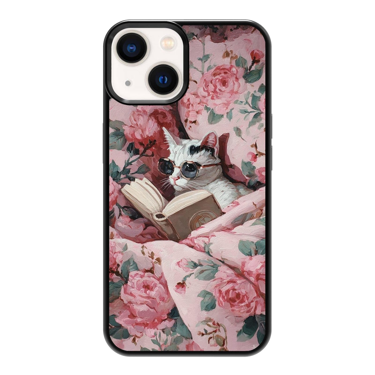 Lush Tropical Monstera Leaves Black Cat Botanical Art Phone Case, Shockproof Protective Cover for iPhone 11 12 13 14 15 16 17 Pro Max Plus Mini XR 7 8 SE