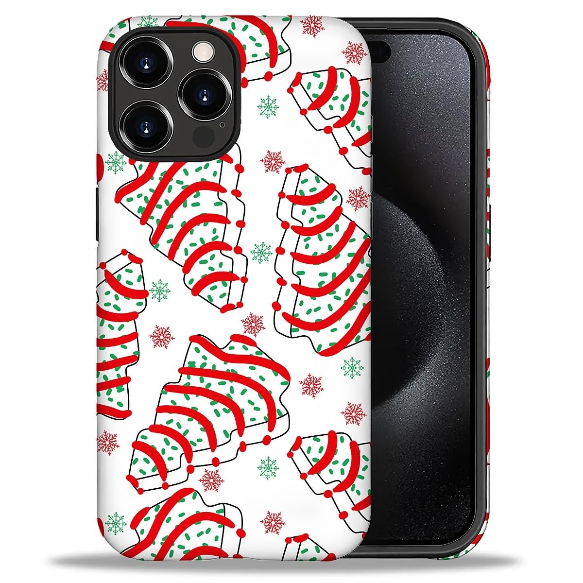 Case for iPhone 17,Drop Protection Hybrid 2-Layer Hard Phone Cover-Vintage Christmas Stamps Collage