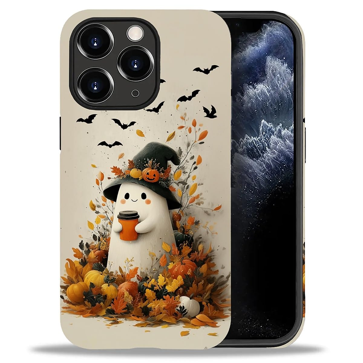 Case for iPhone 17,Drop Protection Hybrid 2-Layer Hard Phone Cover-Vintage Christmas Stamps Collage