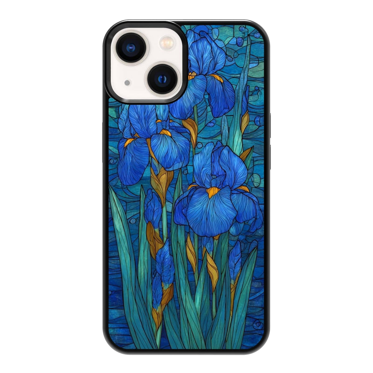 Dark Botanical Wildflower Forest Green Leaf White Blossom Nature Art Phone Case, Shockproof Protective Cover for iPhone 11 12 13 14 15 16 17 Pro Max Plus Mini XR 7 8 SE