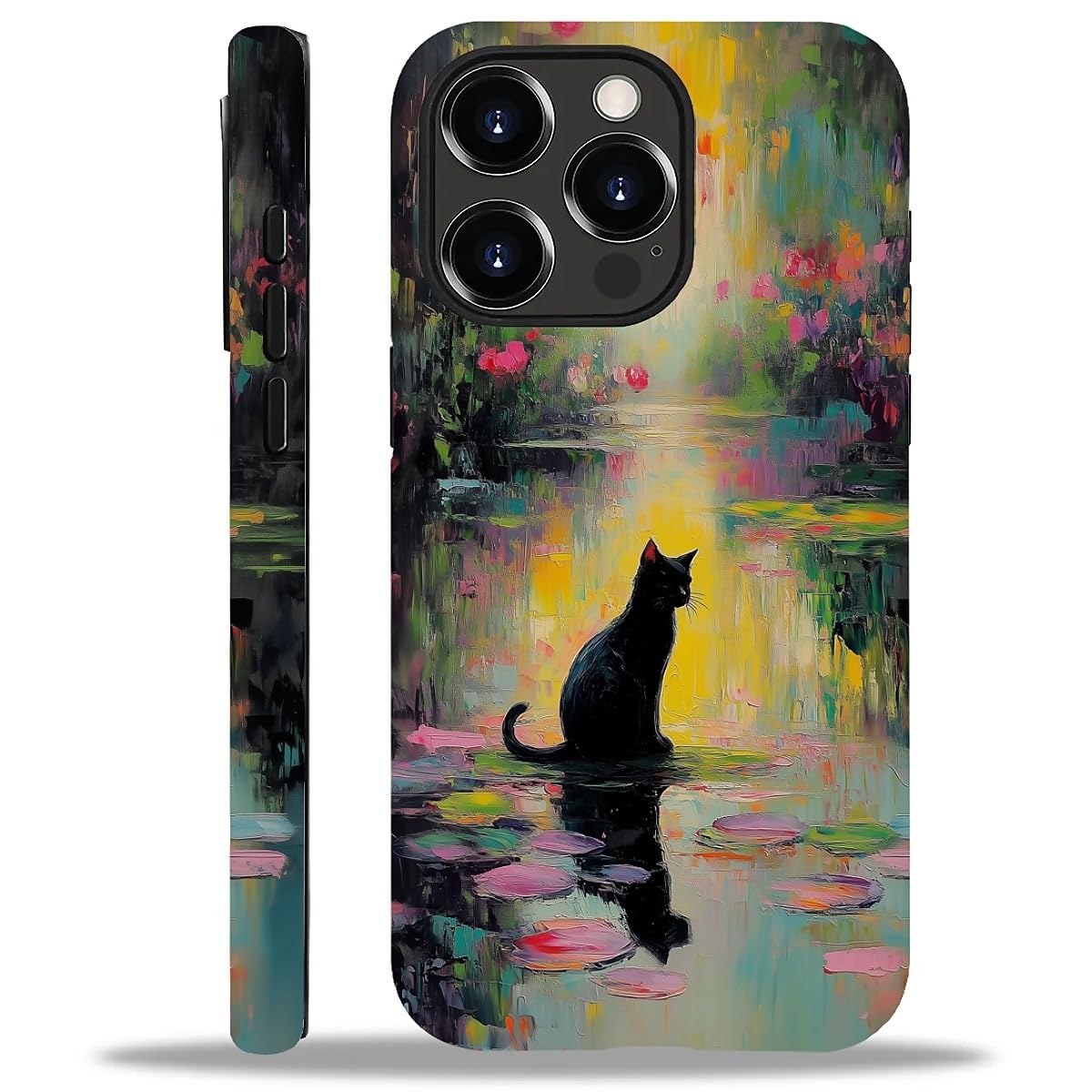 Case for iPhone 16 Pro Max,Aesthetic Frog Pond Splice Exquisitely Pattern Double Protective Phone Cover Cases Soft Silicone for iPhone 16 Pro Max
