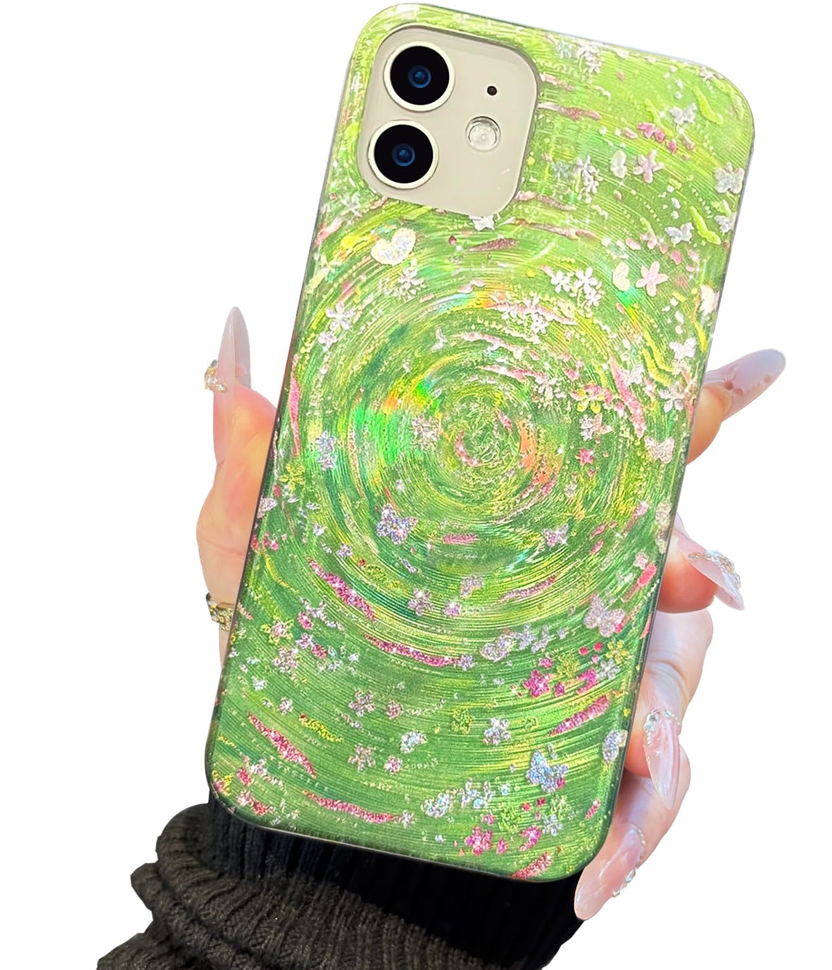 Compatible with iPhone 17 Case,with [Soft Slim][Camera Protection] Cute Fishing Cats Shiny Aesthetic Phone Cover Anti-Yellowing Shockproof Protective Cover for Women Girl