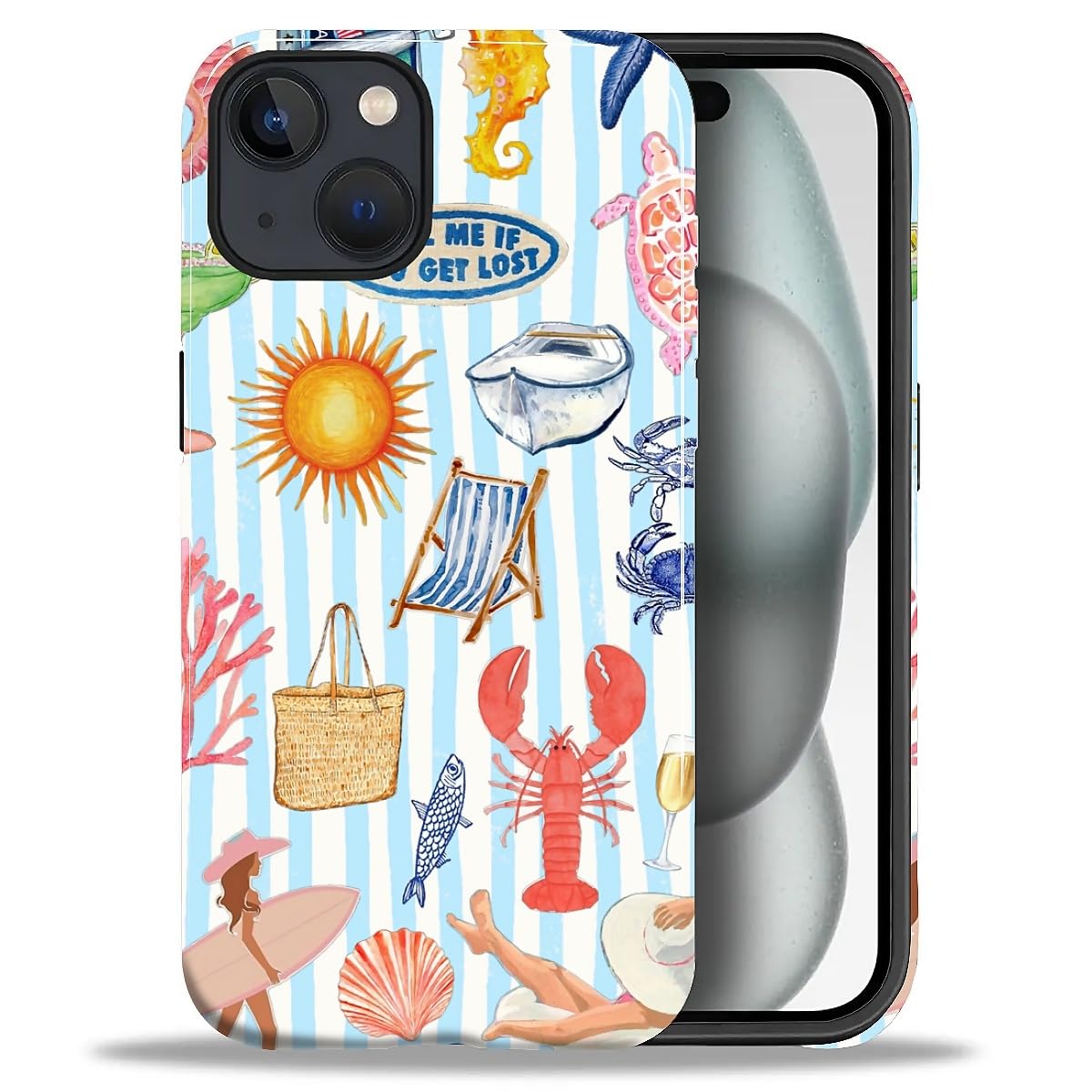 DAIZAG Case for iPhone 13 iPhone 14, Christmas Coffee Snowflake Cane Full-Body Design Hybrid Dual Protection Soft TPU + Hard PC, Shockproof Scratch-Resistant Protective Cover Phone Case for Men Women
