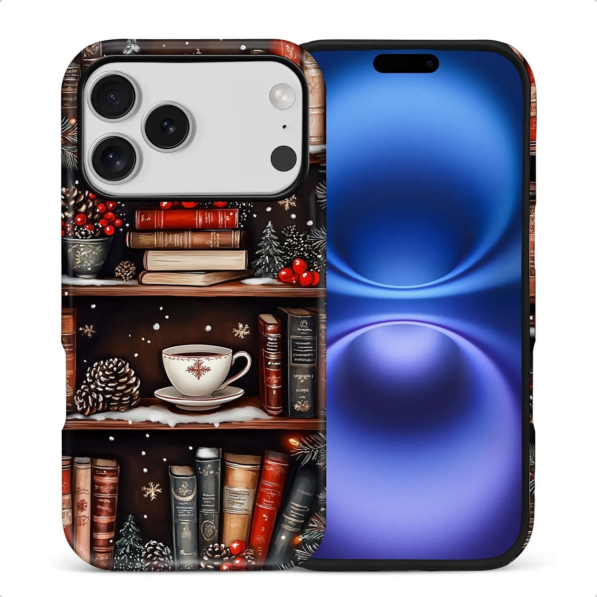 Case for iPhone 17,Drop Protection Hybrid 2-Layer Hard Phone Cover-Vintage Christmas Stamps Collage