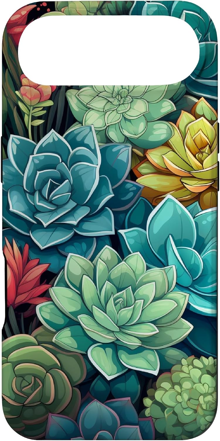 Succulent Plant Botanical Green Floral Pattern Flower Cactus Case for iPhone Air