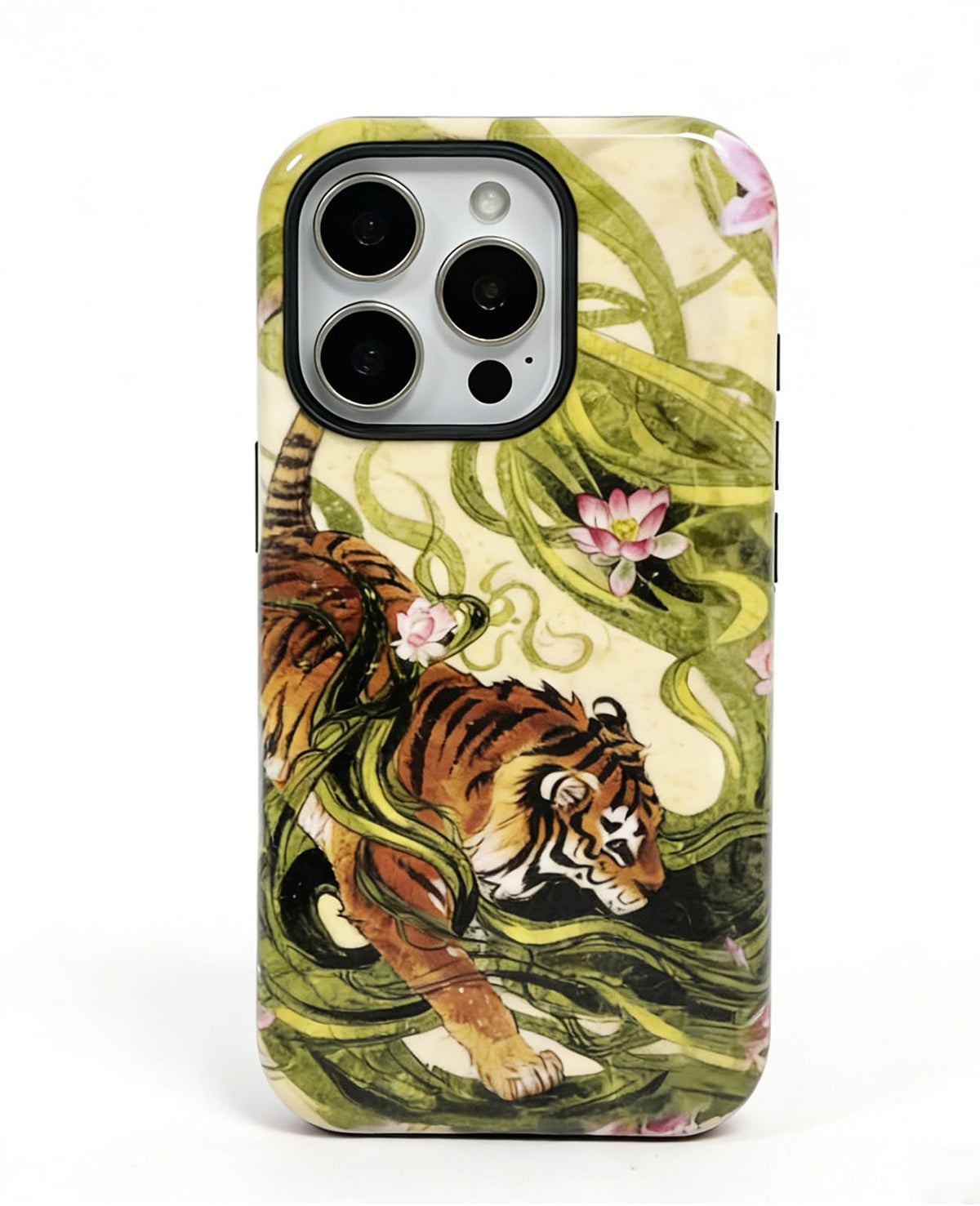for iPhone 17 Pro Case Cute Retro Chinese-Style Tiger Phone Case Made of Hard PC Material, It Provides Full Protection with A Glossy Finish for Women (Green, iPhone 17 Pro)