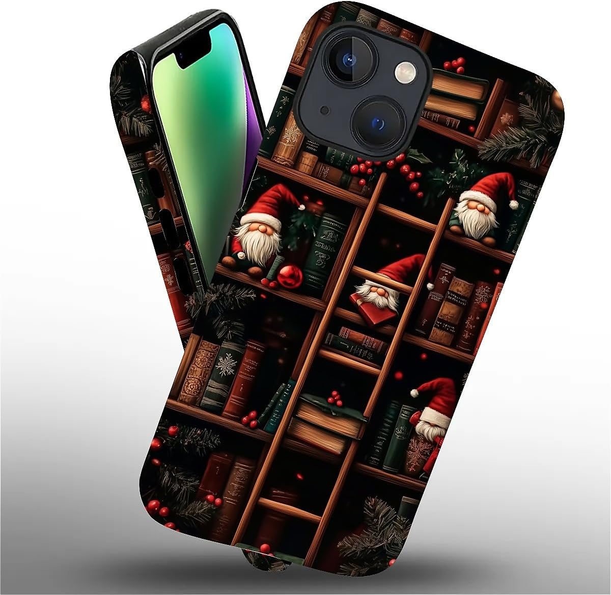 DAIZAG Phone Case Compatible with iPhone 13/14,Christmas Santa Claus Mixed 2 Layer Soft Silicone+Hard PC Ddouble Protection Ultra-Thin Phone Case for iPhone 13/14