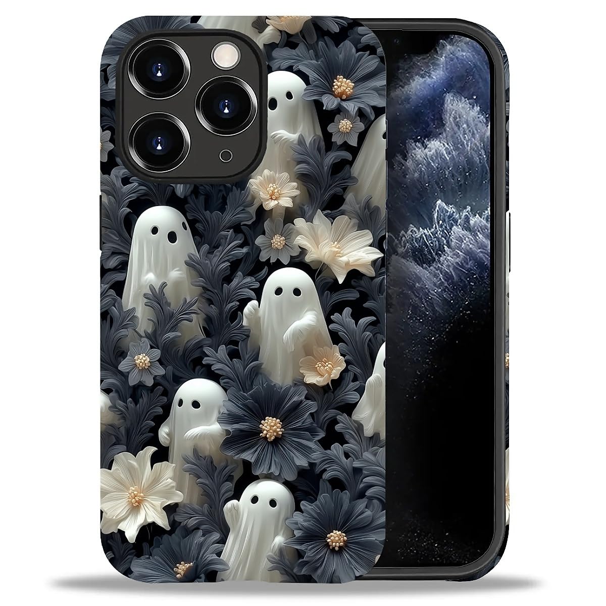 Case for iPhone 17,Drop Protection Hybrid 2-Layer Hard Phone Cover-Vintage Christmas Stamps Collage