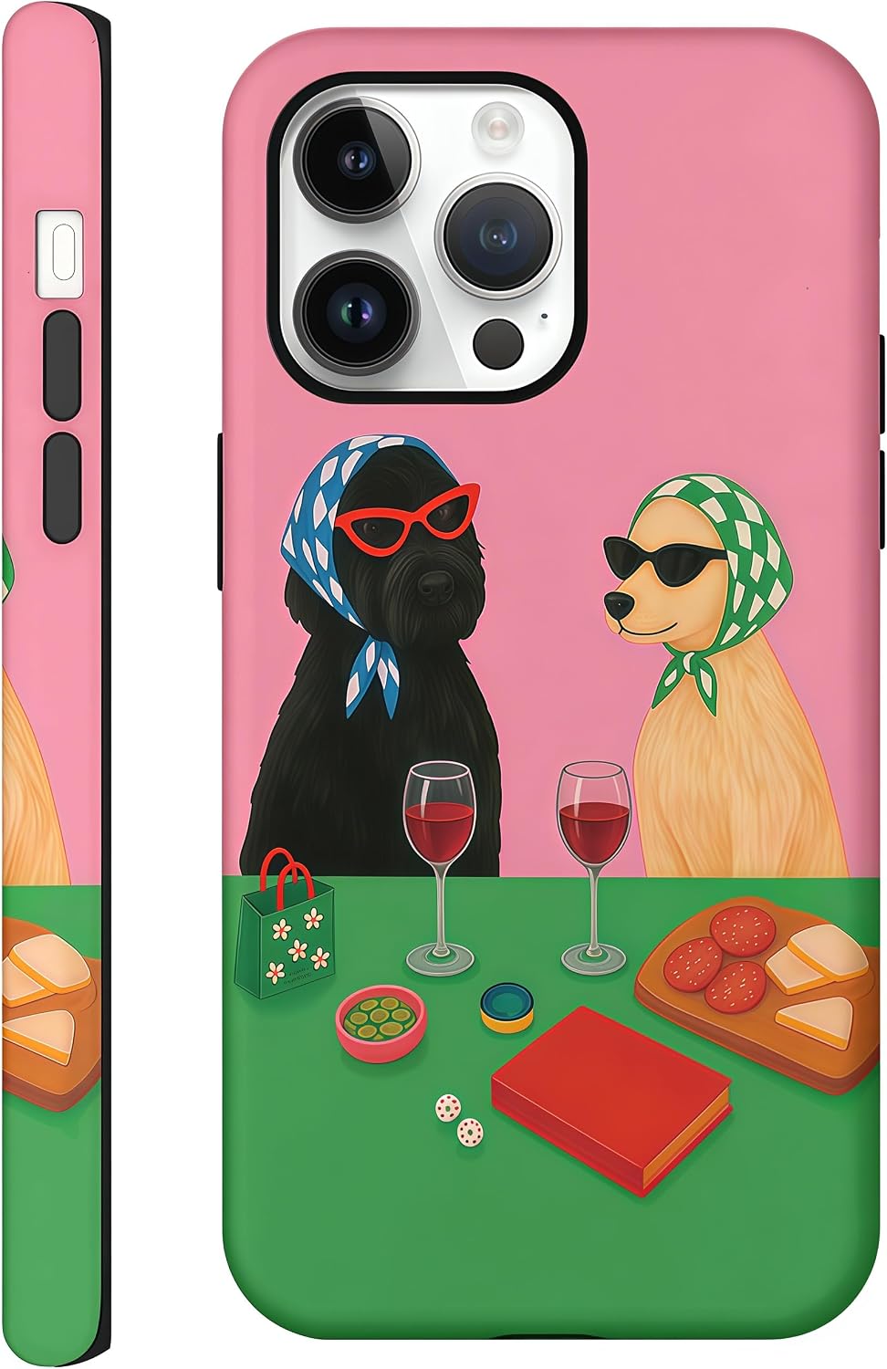 Candlelight Dinner Dog Case for iPhone 12/12 Pro | Hard Hybrid 2-Layer Design, Protective Scratch Resistant Cover for Women Girls