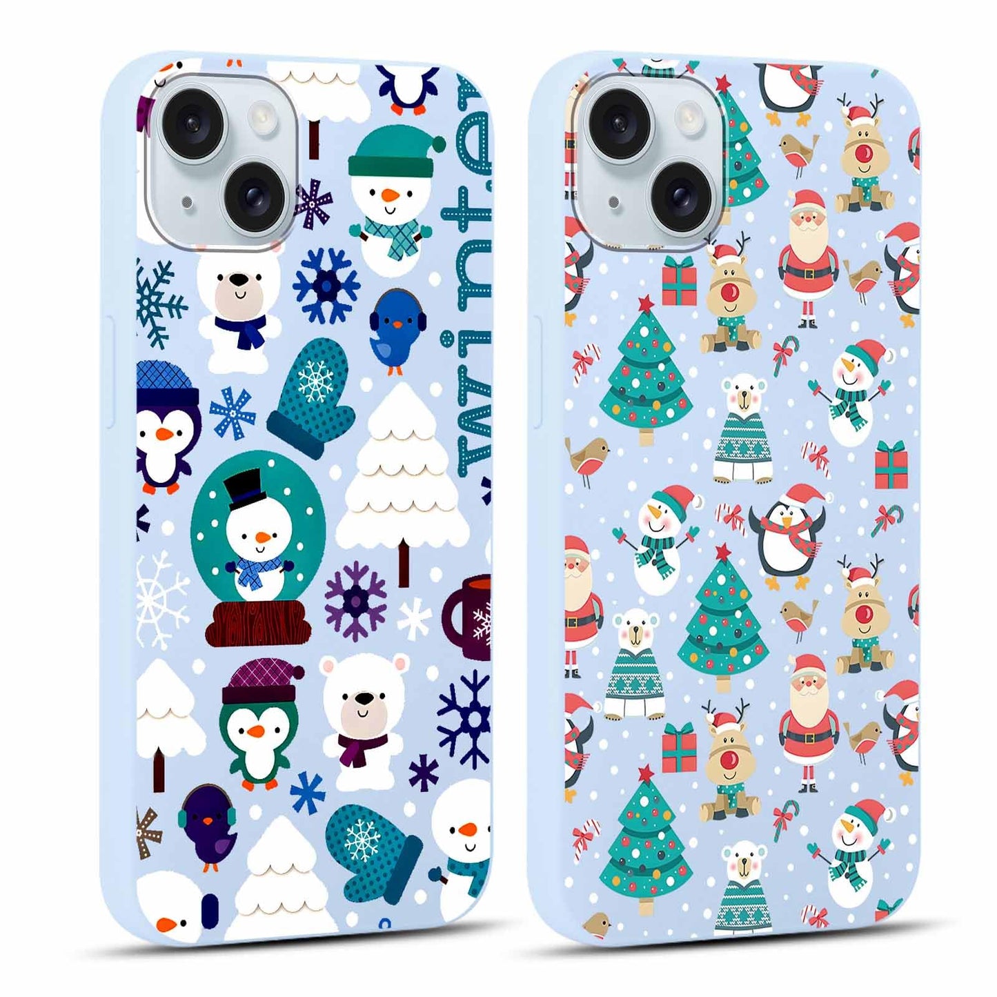 2 Pack Merry Christmas Phone Case for iPhone 16 6.1", Cute Xmas Christmas Tree Pattern Case with Candy Design Christmas Decorations Gifts Shockproof Soft Silicone Cover for Girl Women
