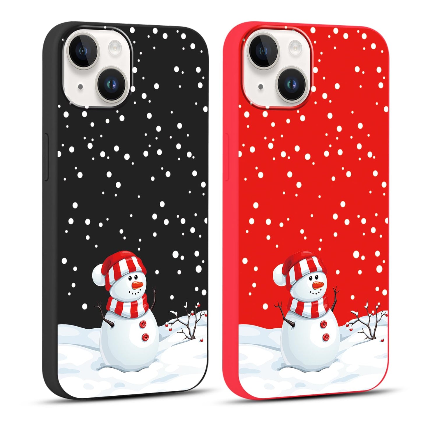 2 Pack Christmas Phone Case for iPhone 16 6.1'', Cute Christmas Tree Pattern Gifts Case with Gingerbread Canes Design Soft TPU Anti-Fall Protective Slim Shockproof Cover for Girl Women Men