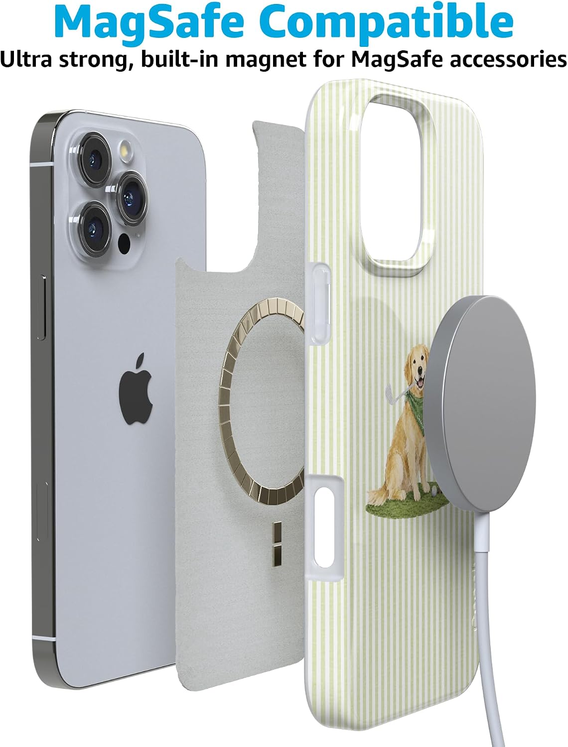 Casely iPhone 16 Pro Case | Clubhouse | Golden on the Green | Compatible with MagSafe | Classic Ultra Thin Design