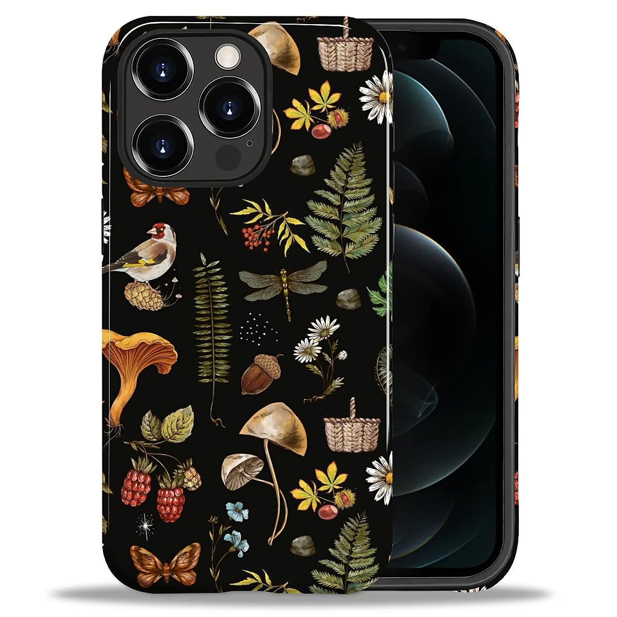 DAIZAG Case for iPhone 13 iPhone 14, Christmas Coffee Snowflake Cane Full-Body Design Hybrid Dual Protection Soft TPU + Hard PC, Shockproof Scratch-Resistant Protective Cover Phone Case for Men Women