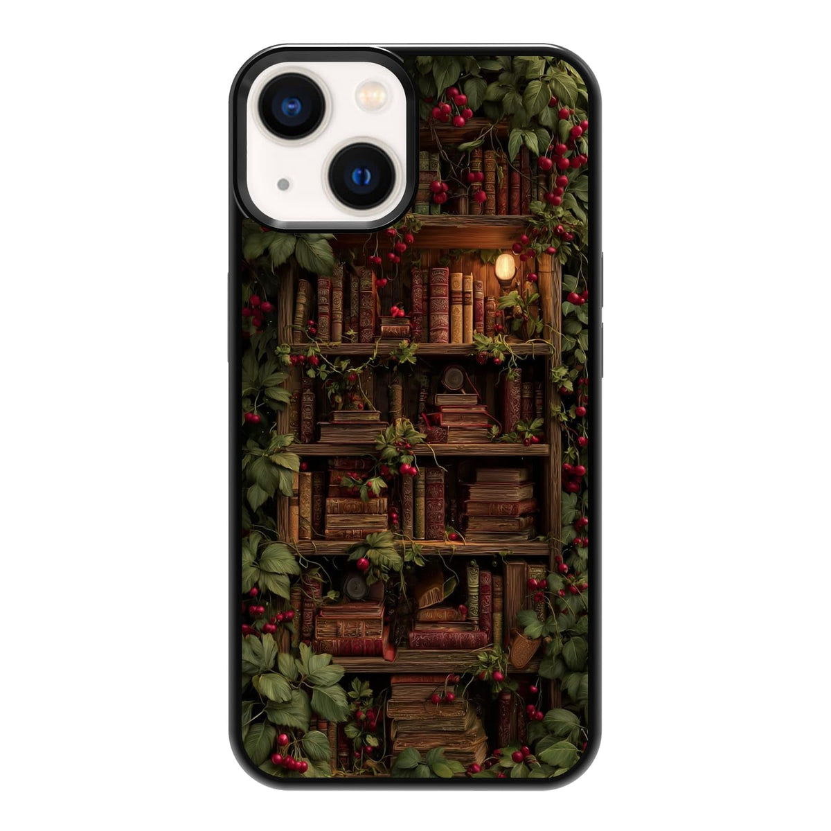 Elegant Forest Green Botanical Leaf and Plant Illustration Phone Case, Shockproof Protective Cover for iPhone 11 12 13 14 15 16 17 Pro Max Plus Mini XR 7 8 SE