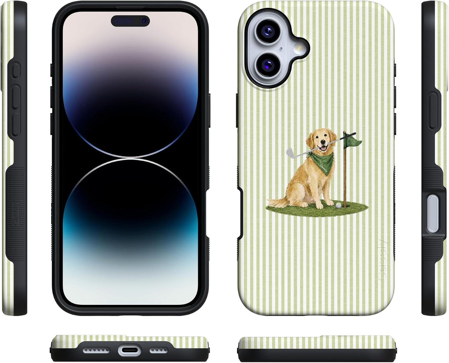 Casely iPhone 16 Case | Clubhouse | Golden on the Green | Bold Protective Design | Compatible with MagSafe