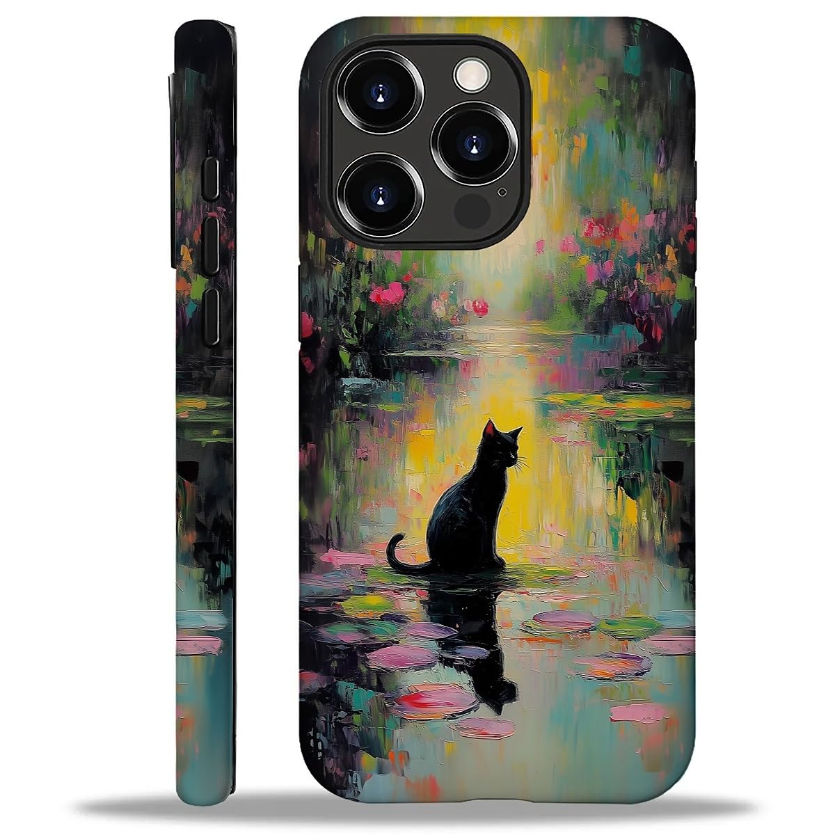 Case for iPhone 16 Pro Max,Aesthetic Frog Pond Splice Exquisitely Pattern Double Protective Phone Cover Cases Soft Silicone for iPhone 16 Pro Max