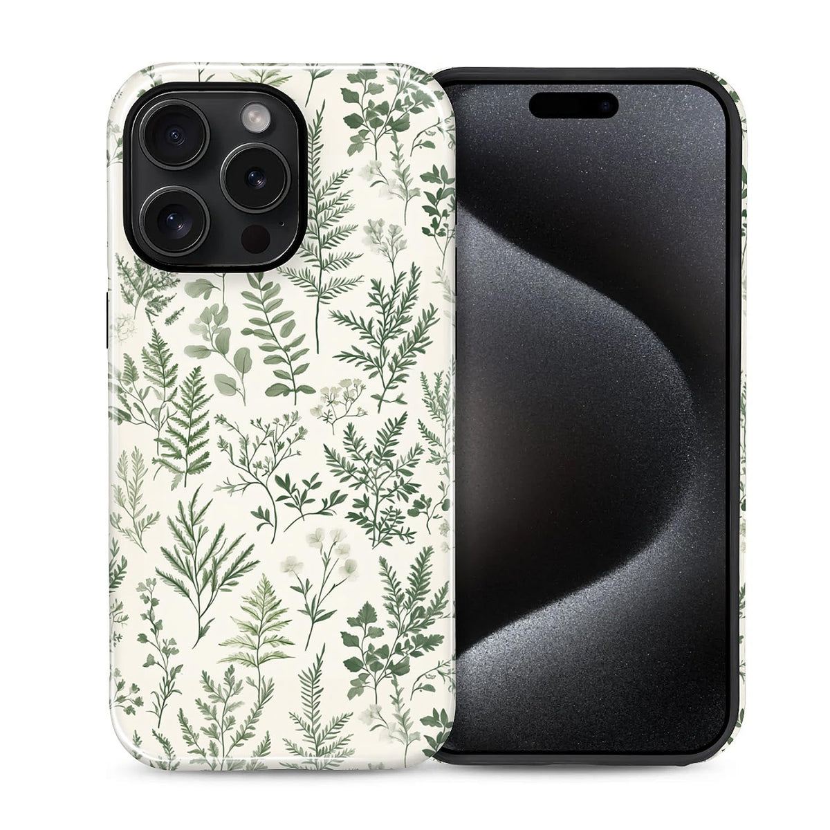 Compatible with iPhone 13 14 Case, Hybrid 2-Layer Case Shockproof Anti-Scratch for Girl Women Boy Men, Plant Collection for iPhone 13 14