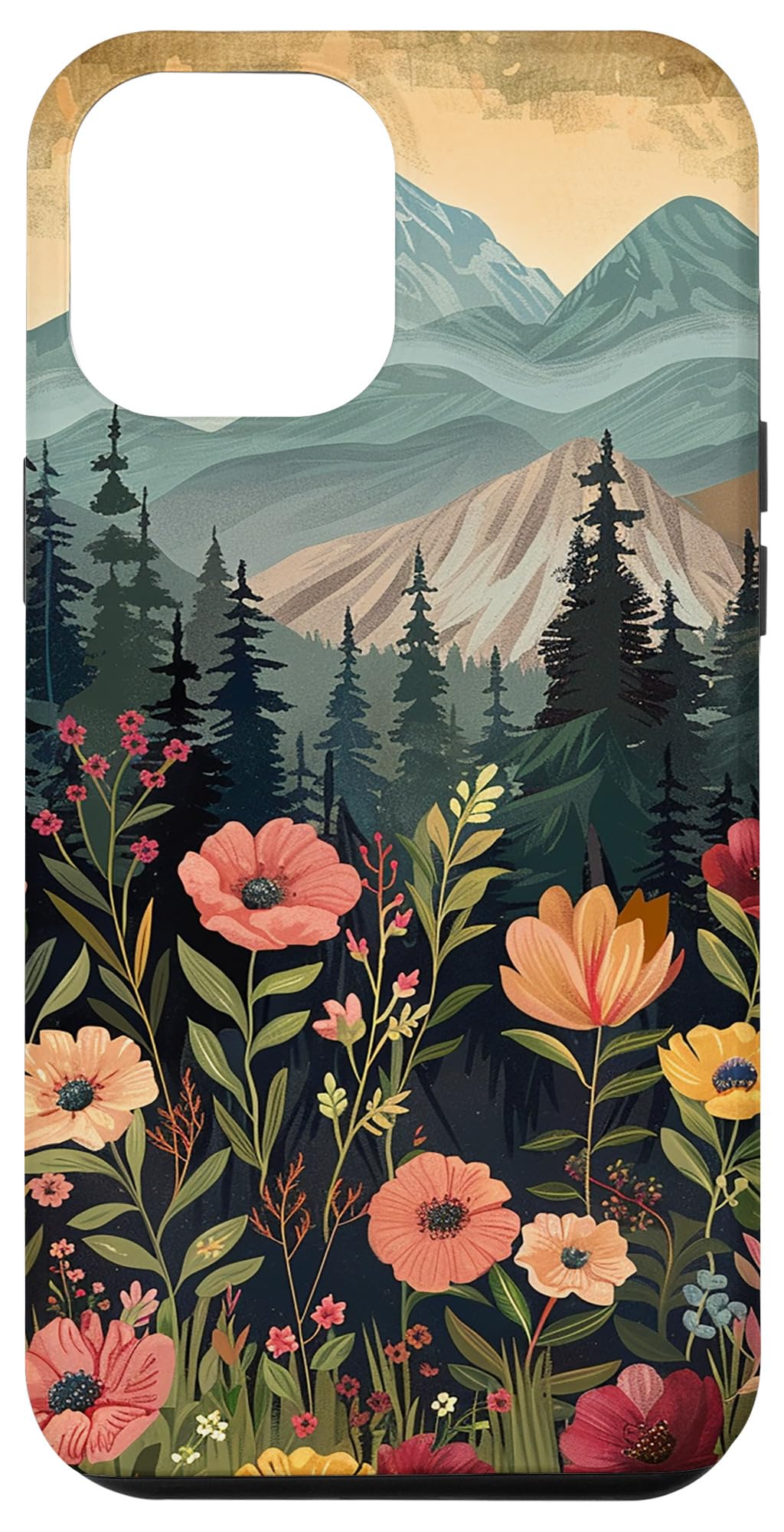 Floral Mountain Boho Pine Tree Forest Nature Case for iPhone 11